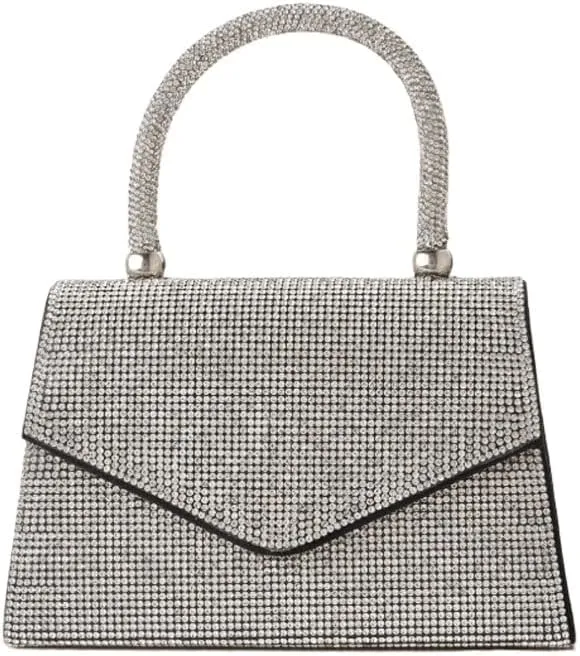 Silver Rhinestones Evening Bag Women's Versatile Clutch Purses
