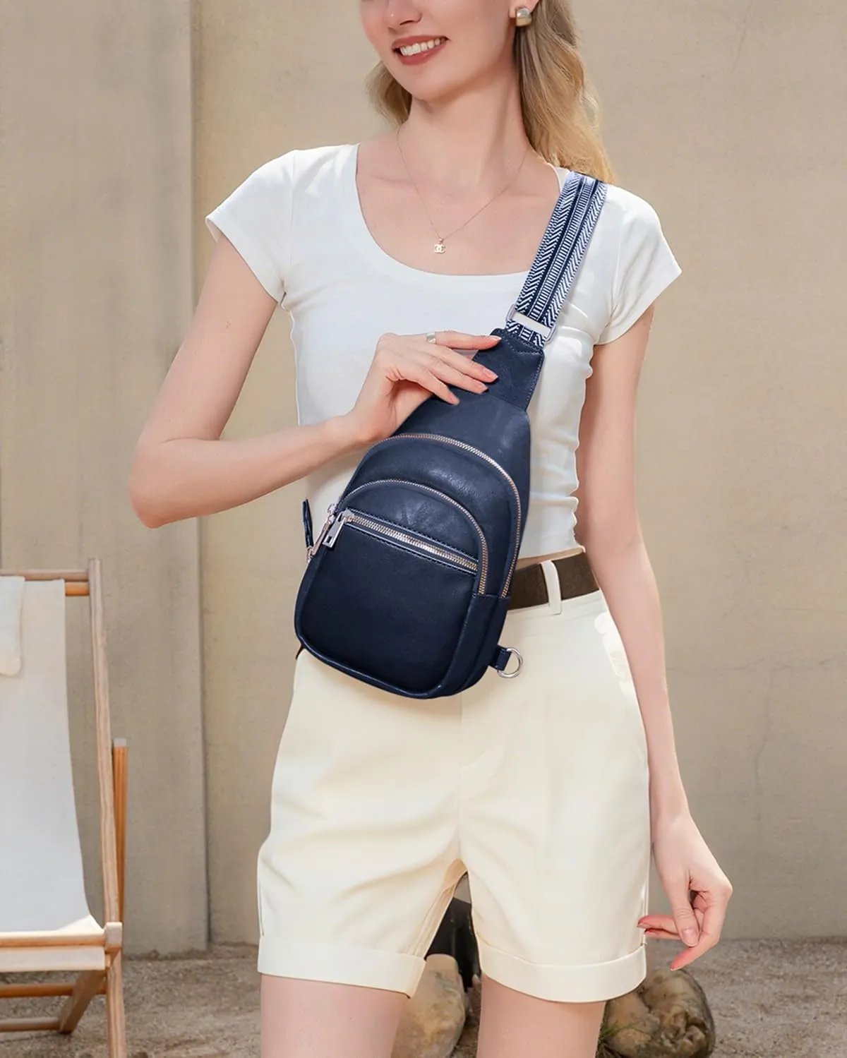 Small Leather Sling Bags for Women Fashion Crossbody Backpack Purse Sling Crossbody Bags