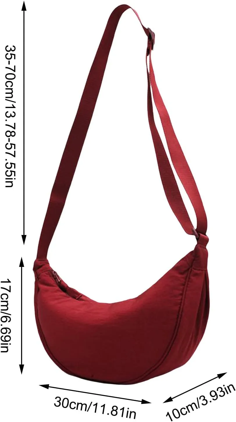 Soft Leather Purses for Women Crossbody Purses and Handbags Lightweight Pocketbook Retro Clutch Underarm Purse(Red)