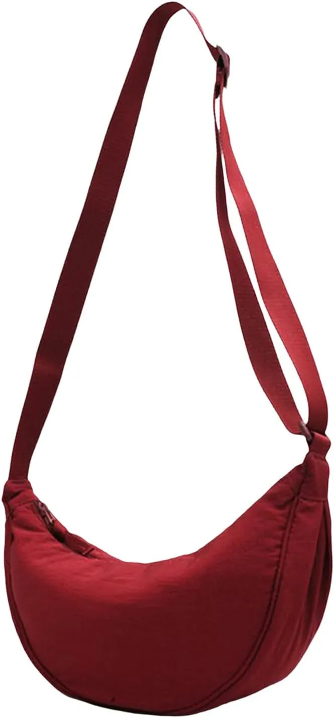Soft Leather Purses for Women Crossbody Purses and Handbags Lightweight Pocketbook Retro Clutch Underarm Purse(Red)