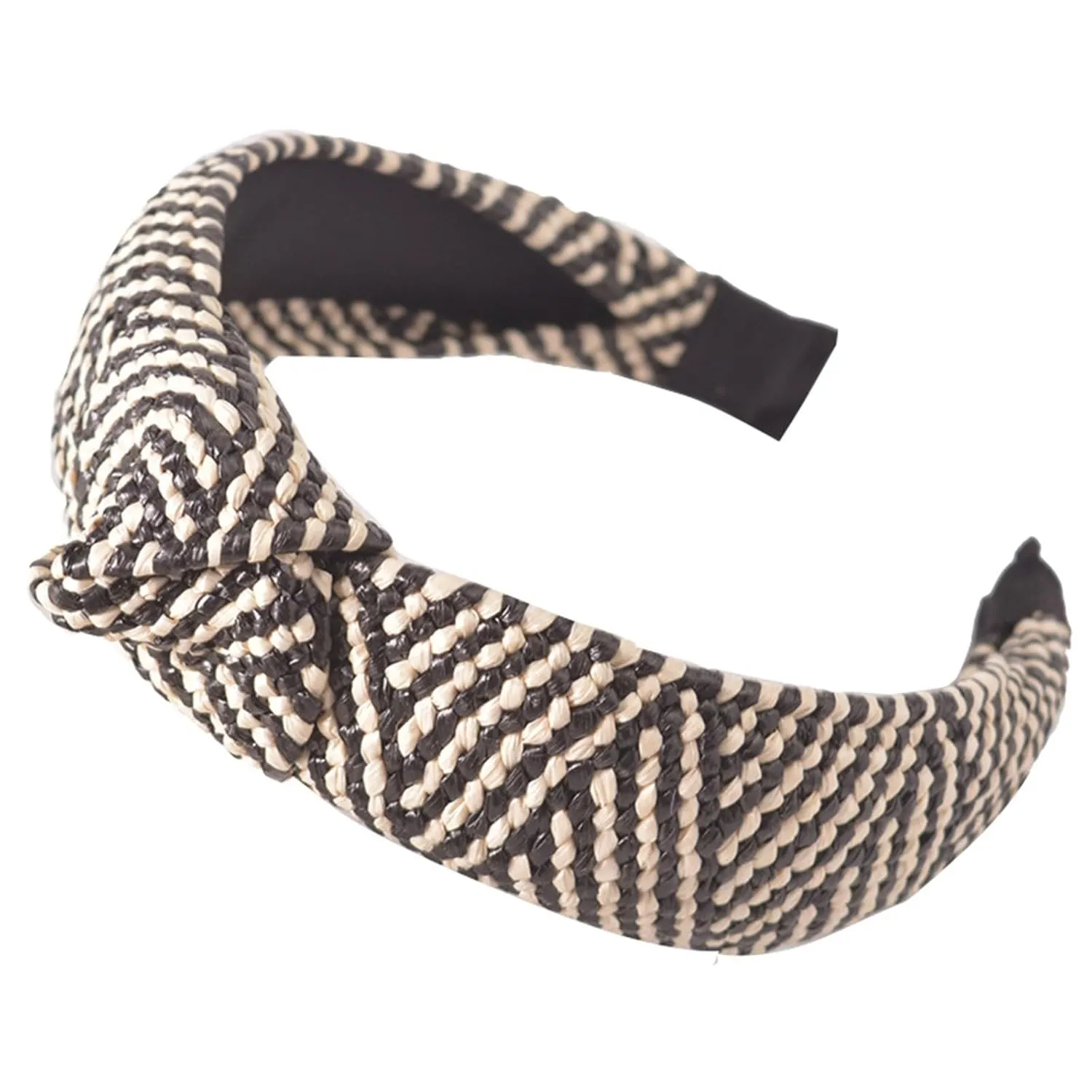 Straw Knotted Headbands for Women Wide Headband for Womens Hair Summer Beach Rattan Knot Headband Women Fashion Head Band For Beach Vacation Hair Accessories For Women