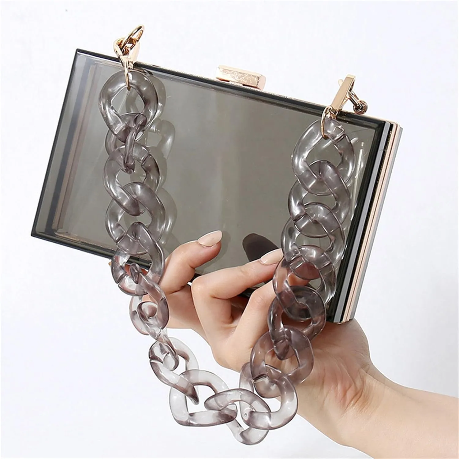 Stylish Clear Evening Bag Handbag for Makeup and Small Items at Formal Occasions