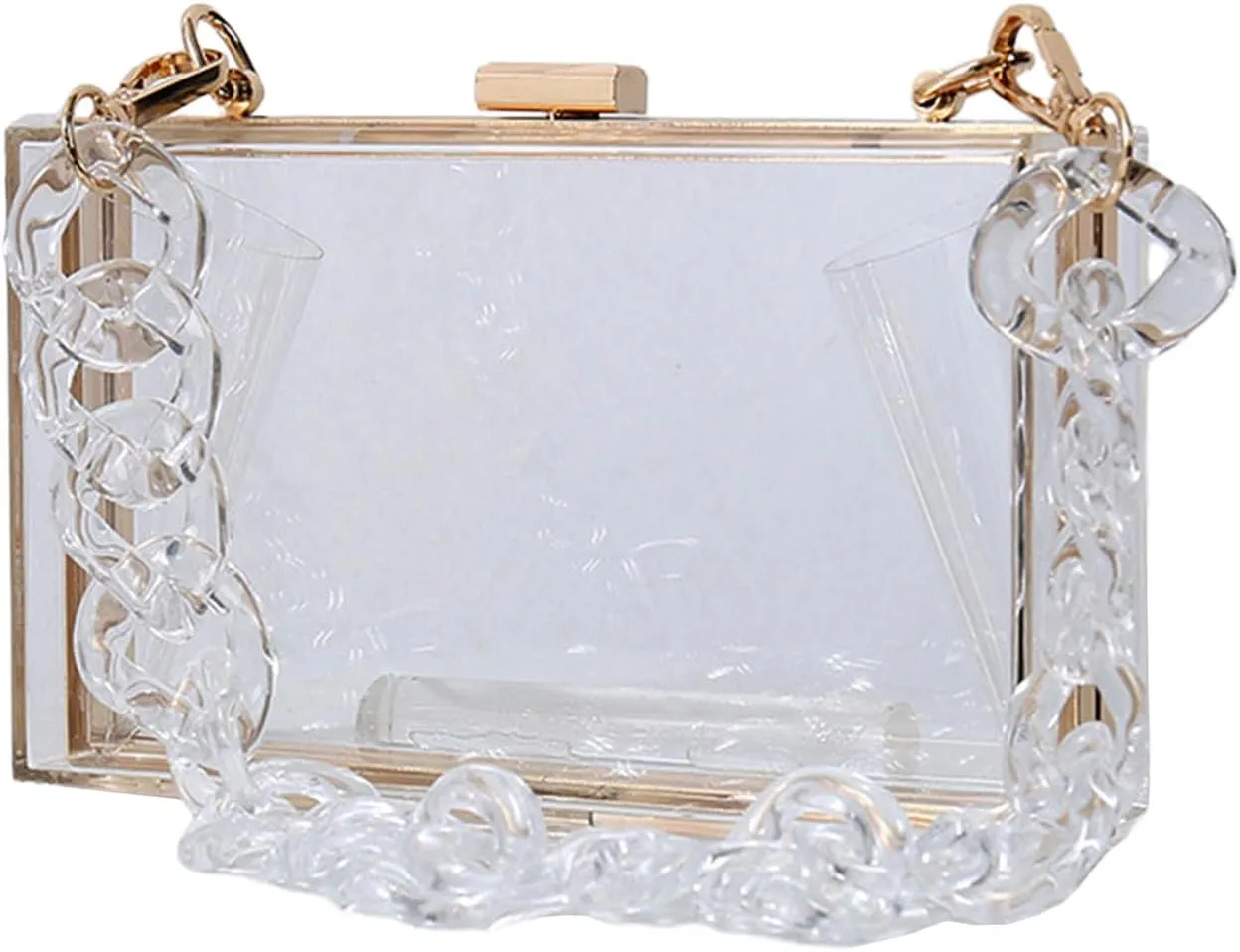 Stylish Clear Evening Bag Handbag for Makeup and Small Items at Formal Occasions
