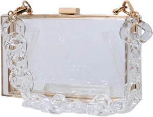 Stylish Clear Evening Bag Handbag for Makeup and Small Items at Formal Occasions
