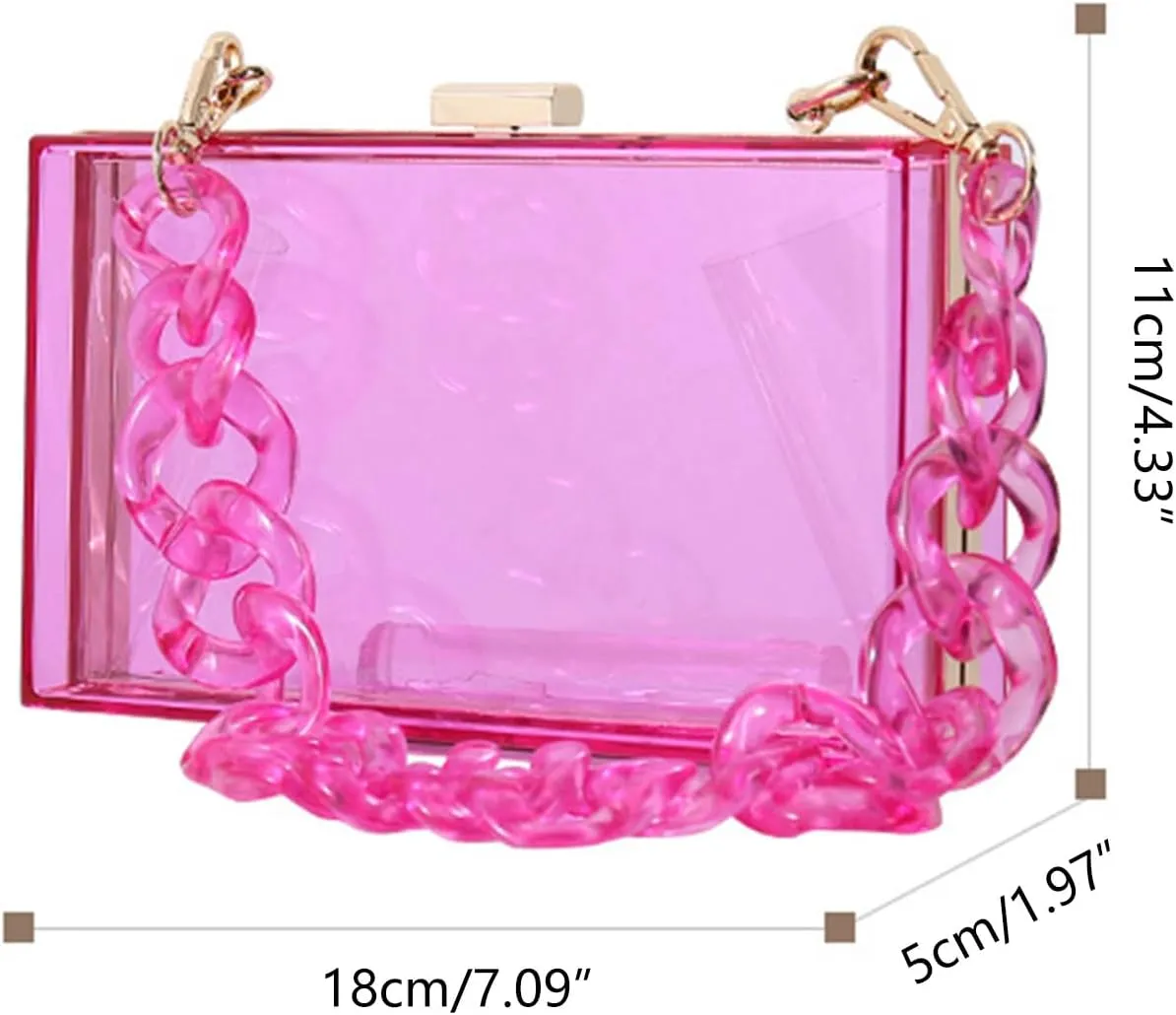 Stylish Clear Evening Bag Handbag for Makeup and Small Items at Formal Occasions