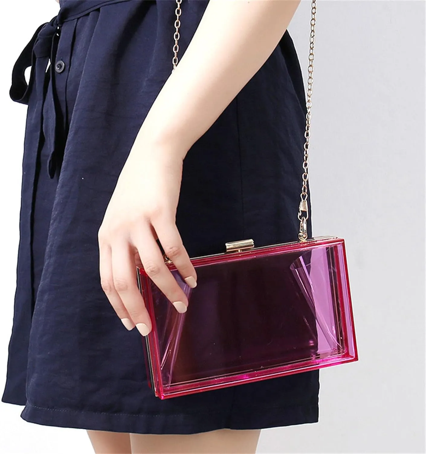 Stylish Clear Evening Bag Handbag for Makeup and Small Items at Formal Occasions