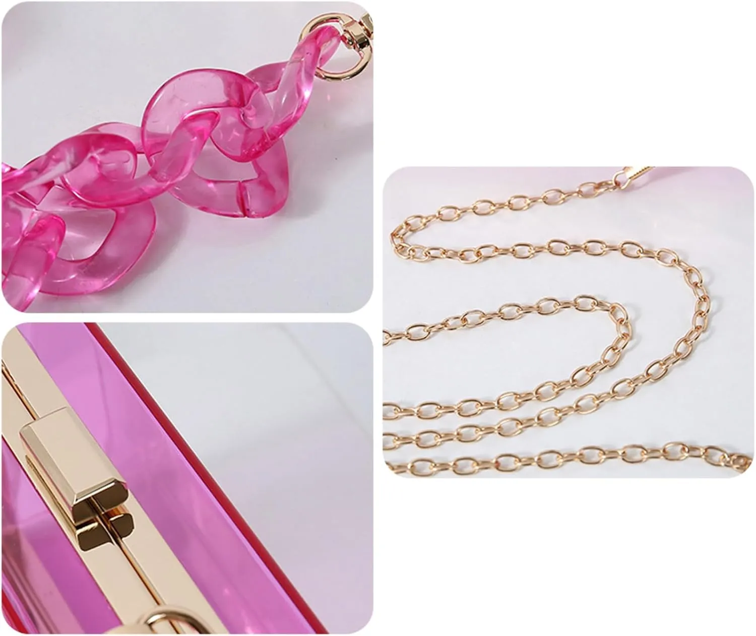 Stylish Clear Evening Bag Handbag for Makeup and Small Items at Formal Occasions