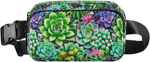 Succulents Cactus Plant Vibrant Fanny Packs for Women Crossbody Bags Everywhere Belt Bag with Adjustable Strap Fashion Waist Pack for Running Travel Daily