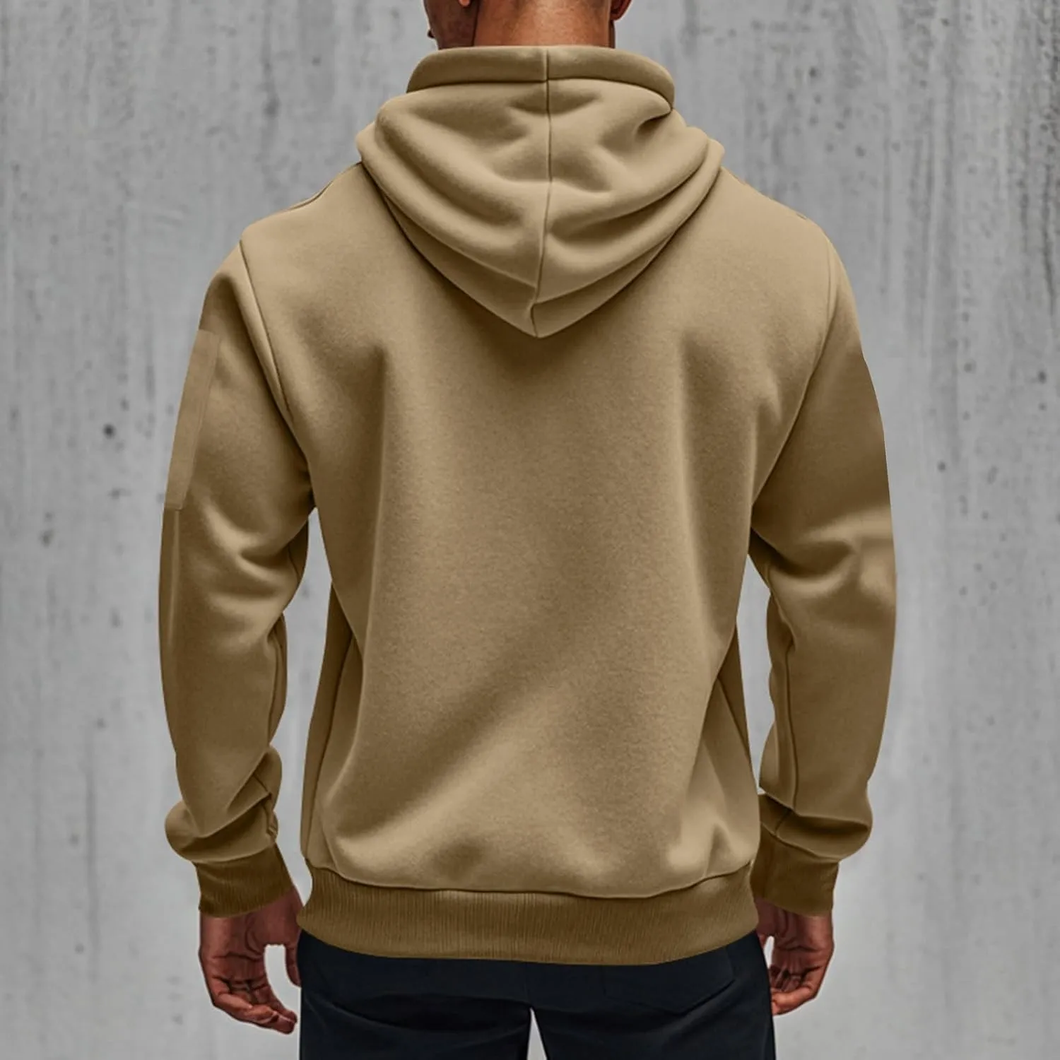 Tactical Hoodie for Men Winter Warm Fleece Jacket Thermal Long Sleeve Hooded Sweatshirt Multi Pockets Coat Outerwear