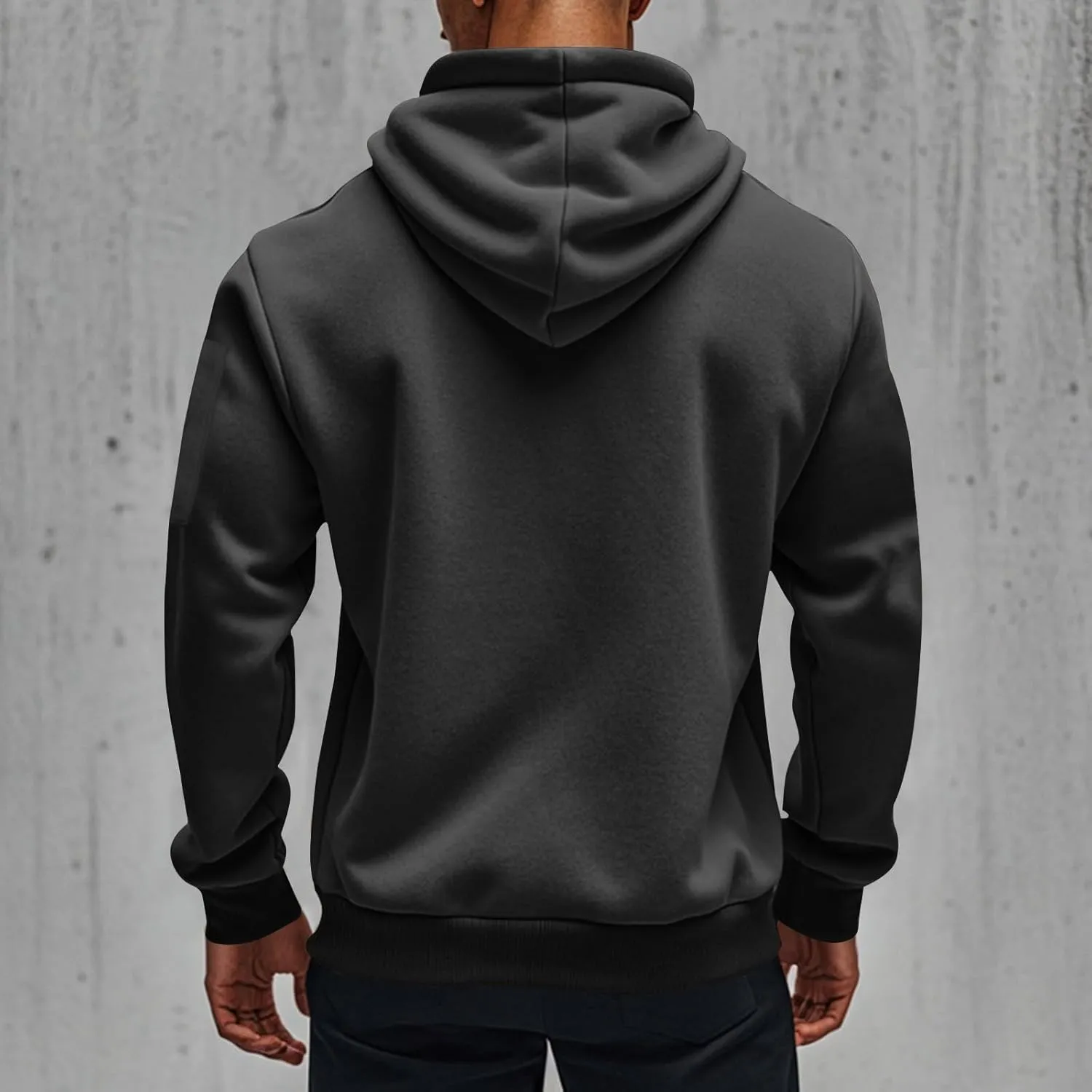 Tactical Hoodie for Men Winter Warm Fleece Jacket Thermal Long Sleeve Hooded Sweatshirt Multi Pockets Coat Outerwear