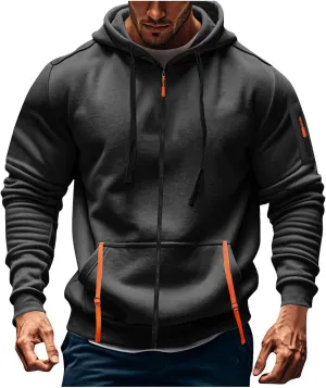 Tactical Hoodie for Men Winter Warm Fleece Jacket Thermal Long Sleeve Hooded Sweatshirt Multi Pockets Coat Outerwear