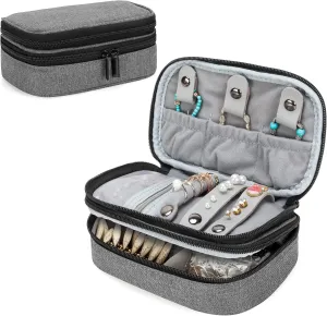 Teamoy Travel Jewelry Case,Small Jewelry Storage Organizer Bag for Womens Necklace, Earrings, Rings and Accessories