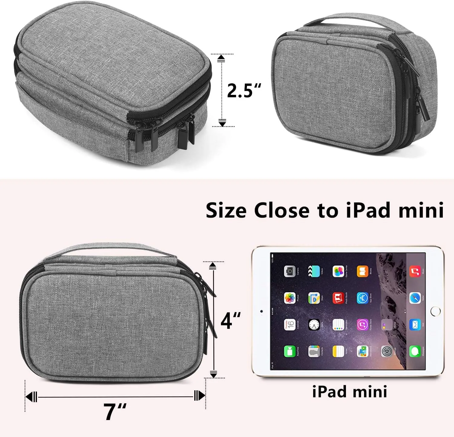 Teamoy Travel Jewelry Case,Small Jewelry Storage Organizer Bag for Womens Necklace, Earrings, Rings and Accessories