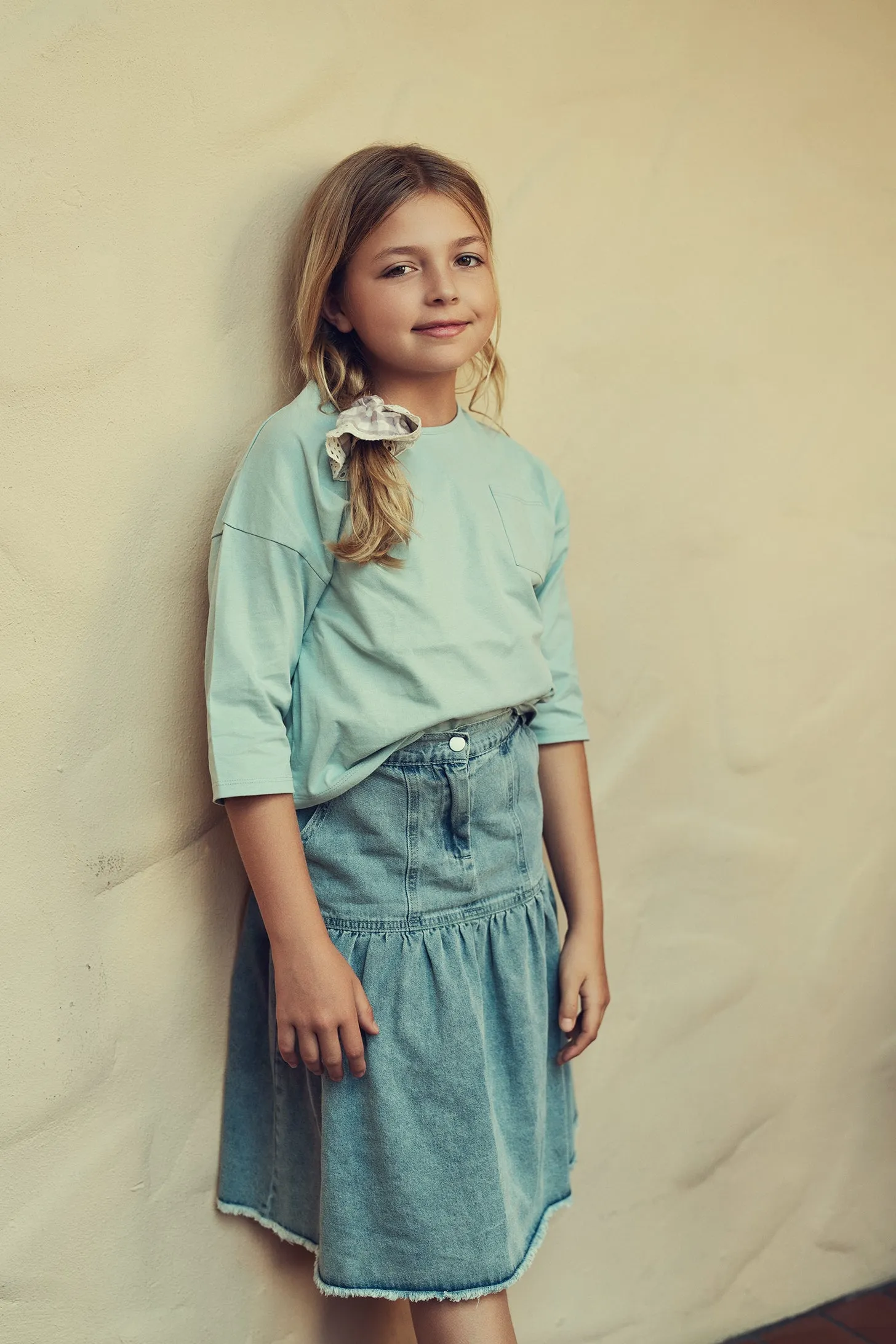 Teela Contrast Denim Skirt