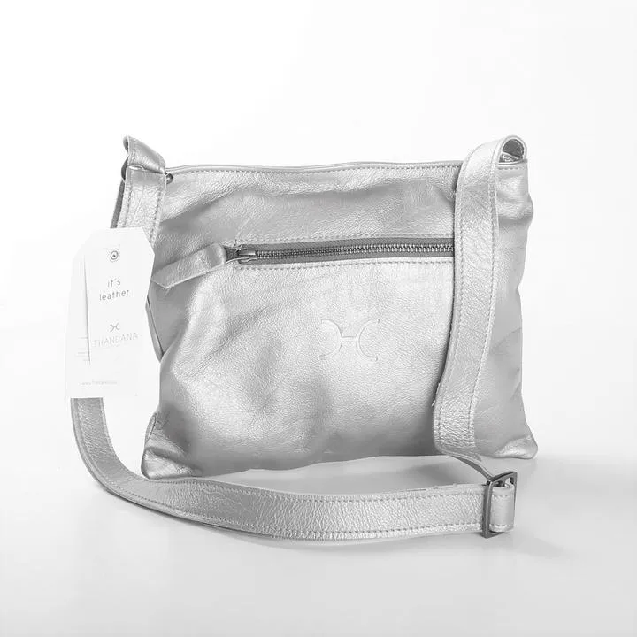 Thandana Mini Messenger Metallic Leather Handbag