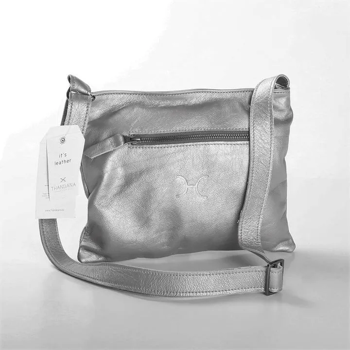 Thandana Mini Messenger Metallic Leather Handbag