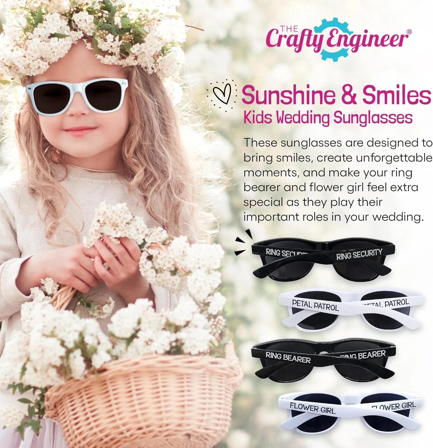 The Crafty Engineer Ring Bearer Sunglasses & Gifts (Set of 2 Ring Bearer) Baby Boy & Kids Glasses, Ring Security/Ring Bearer Proposal, Accessories, Wedding Favors, Gifts for Little Boys