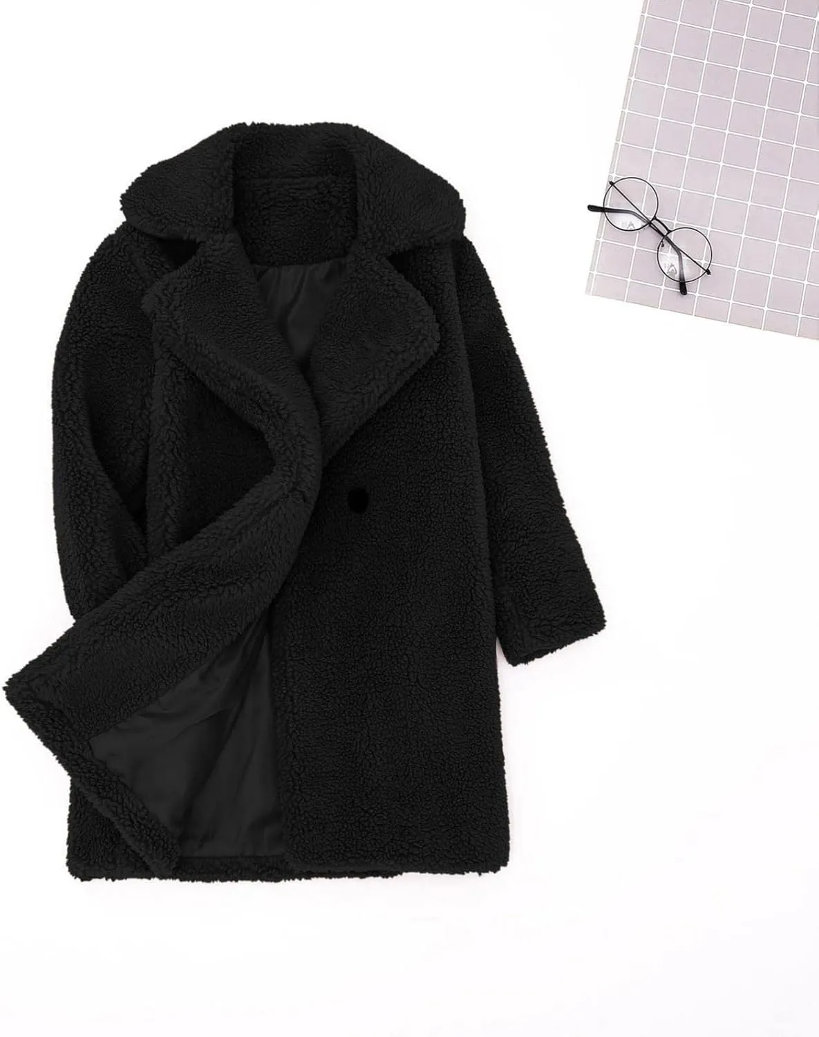 Toddler Baby Girls Coat Winter Fuzzy Fleece Sherpa Jacket Thick Button Down Cardigan Trench Lapel Parka Kids Coats