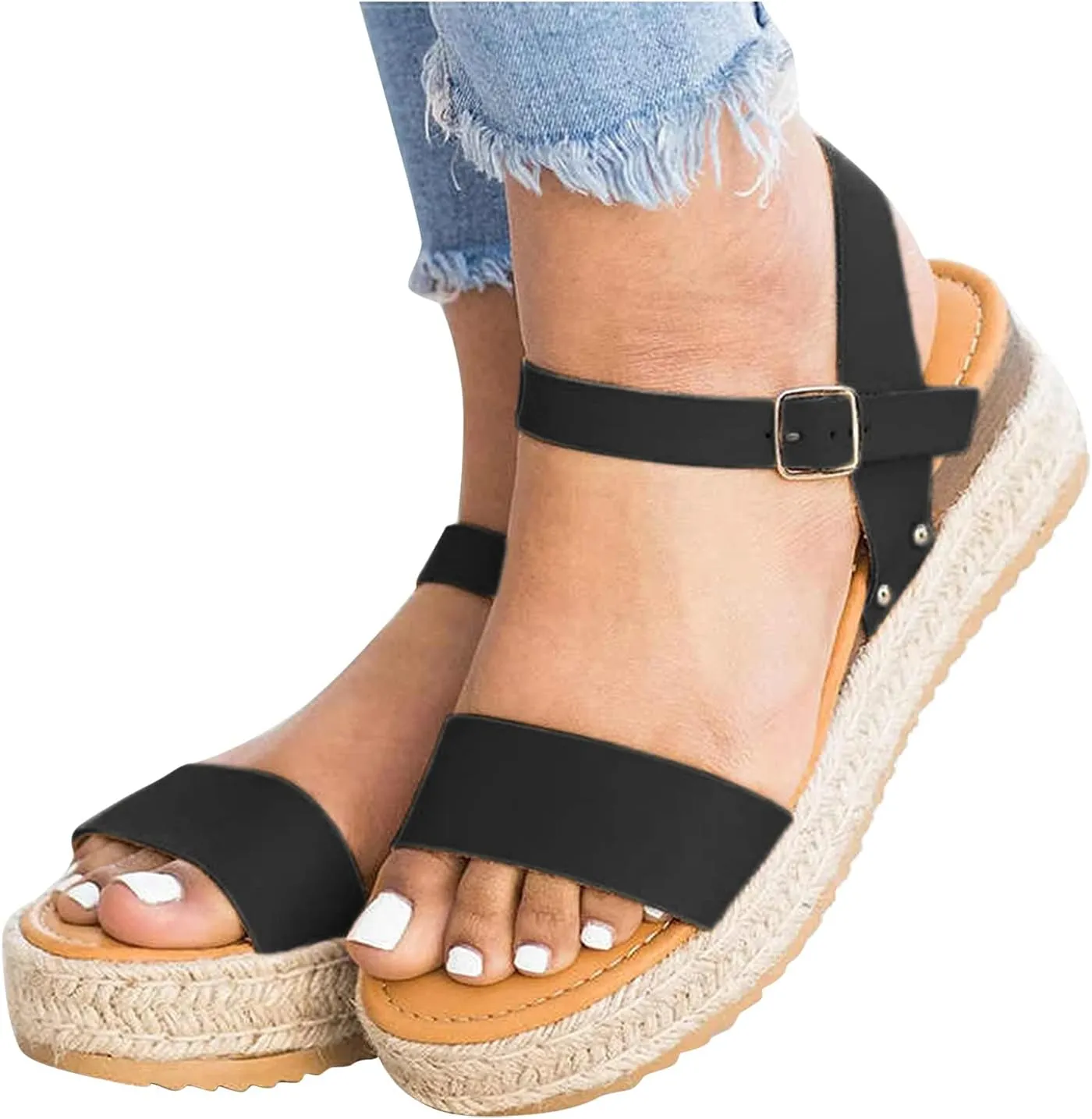Toe Womens Strap Ladies Open Fashion Casual Platform Wedges Sandals Shoes Women's Water Shoes Arch Support Women