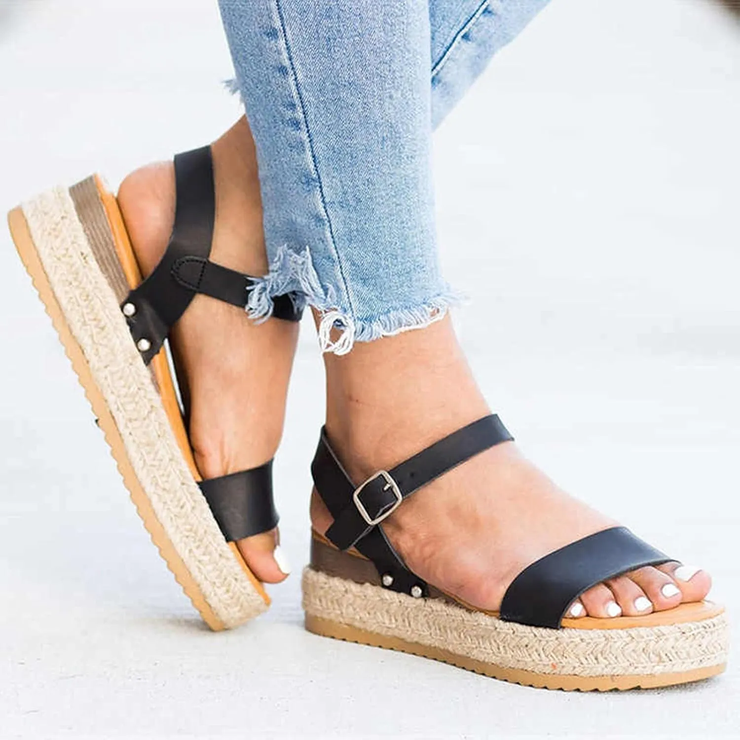 Toe Womens Strap Ladies Open Fashion Casual Platform Wedges Sandals Shoes Women's Water Shoes Arch Support Women
