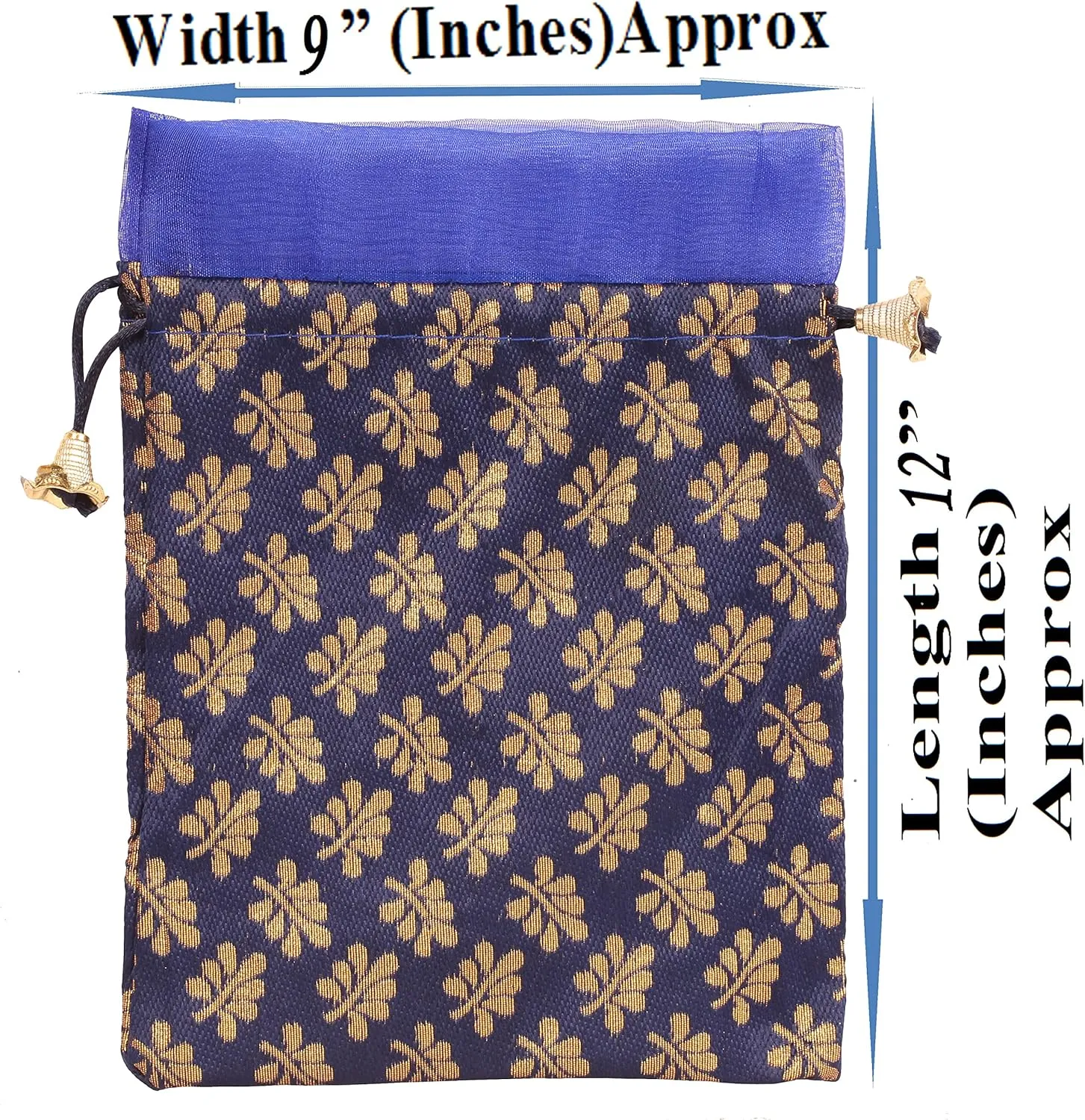 Touchstone Drawstring Bags Traditional Indian Handcrafted in Mimosa leaf Pattern Brocade fabric. Perfect for Gifts Jewelry Weddings Sweet Distribution Set of 20 Vibrant Multicolor Pouches Purses Potli