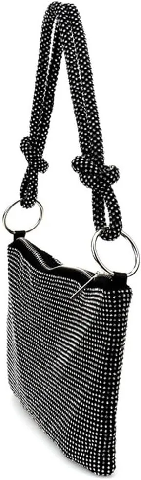 UMREN Rhinestone Hobo Bags for Women Chic Evening Handbag Sparkly Crystal Cluth Purse for Party Club Wedding