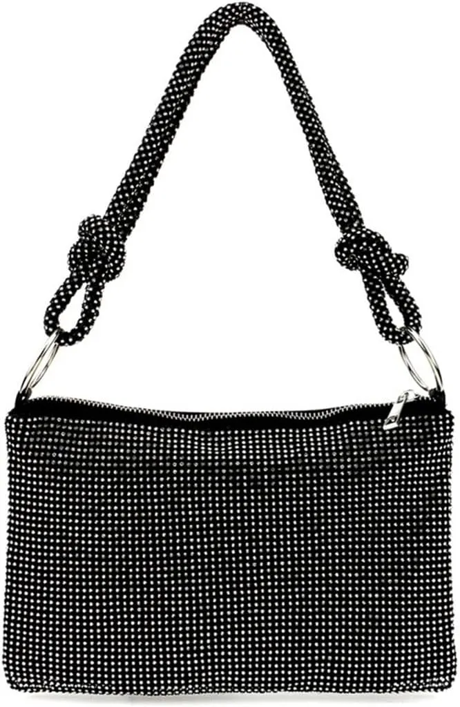UMREN Rhinestone Hobo Bags for Women Chic Evening Handbag Sparkly Crystal Cluth Purse for Party Club Wedding