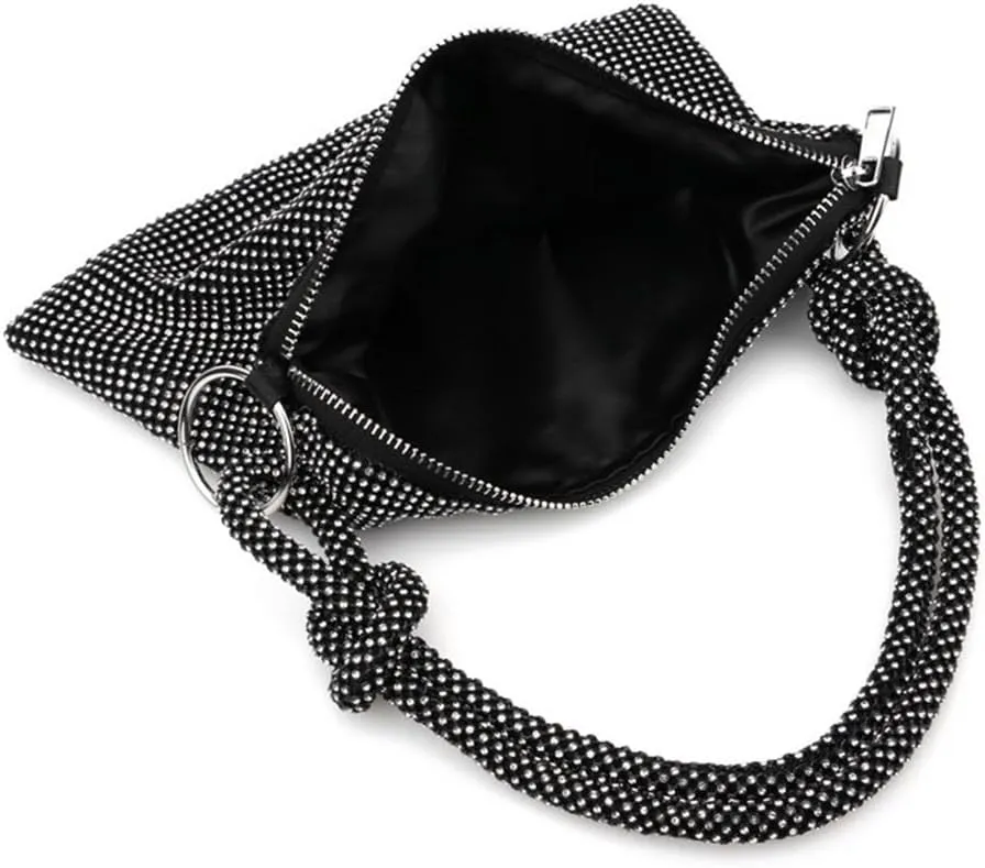 UMREN Rhinestone Hobo Bags for Women Chic Evening Handbag Sparkly Crystal Cluth Purse for Party Club Wedding