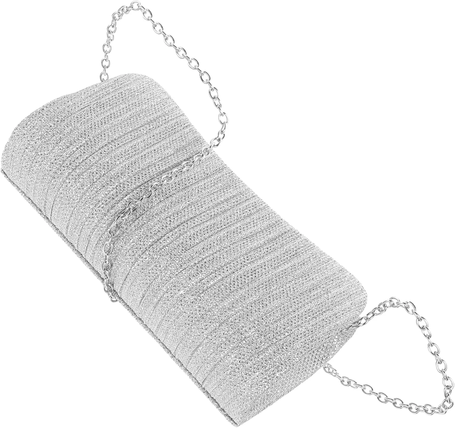 VALICLUD Versatile Shiny Pleated Clutch Evening Bag for Wedding Party Evening Events Shoulder Bag Crossbody Handbag