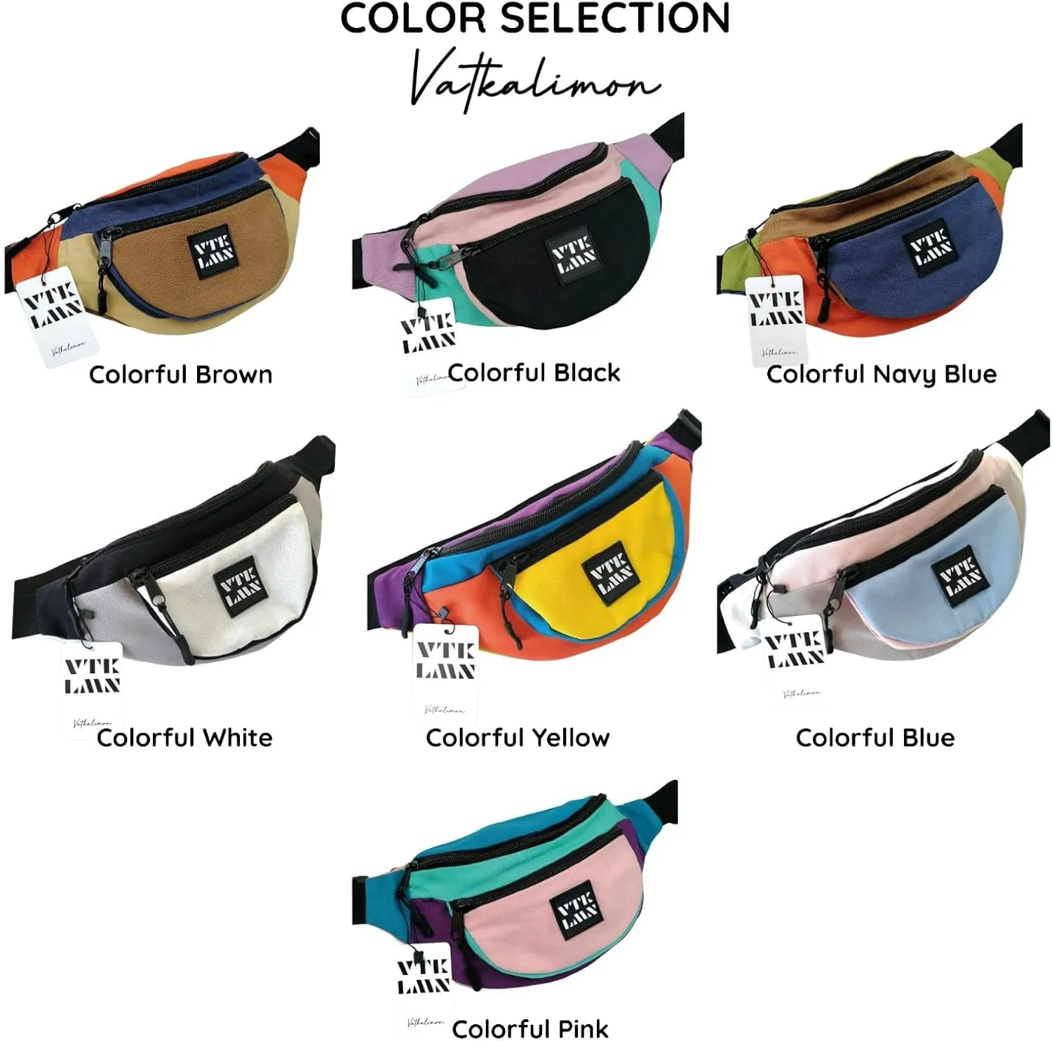 Vatkalimon Women's Belt Bag - Unisex Design with Vibrant Color, Crossbody Style
