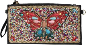Vhitler Small Clutch Leather Bag Women Y2k Sequin Beaded Purse Summer Boho Cute Beach Purses