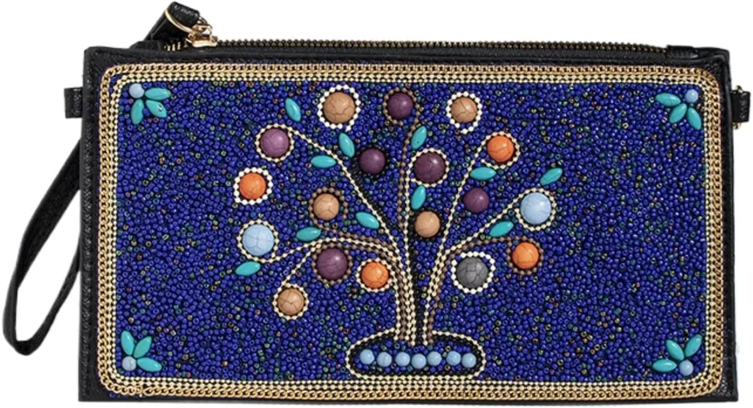 Vhitler Small Clutch Leather Bag Women Y2k Sequin Beaded Purse Summer Boho Cute Beach Purses