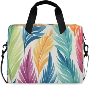 Vibrant Tropical Leaves 16 Inch Laptop Bag Waterproof Business Briefcase Bag Shoulder Messenger Bag with Strap Computer Carrying Case for Men Women