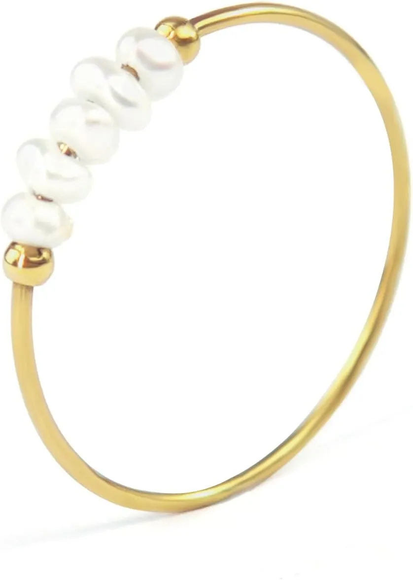 Vintage Boho Pearl Rings for Women, Adjustable & Trendy