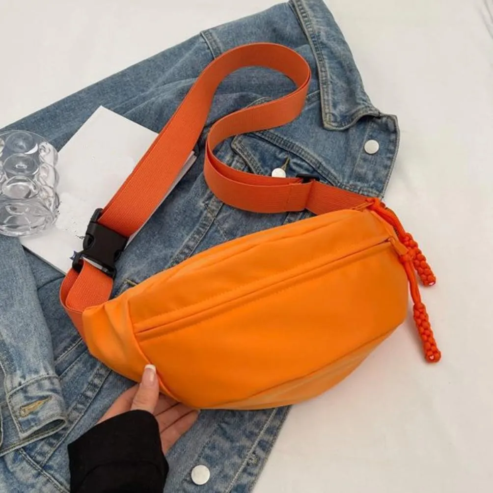 Waist Bag Fanny Pack for Men Women Cross Body Belt Bag with Adjustable Strap Running Hiking Travel Biking Orange