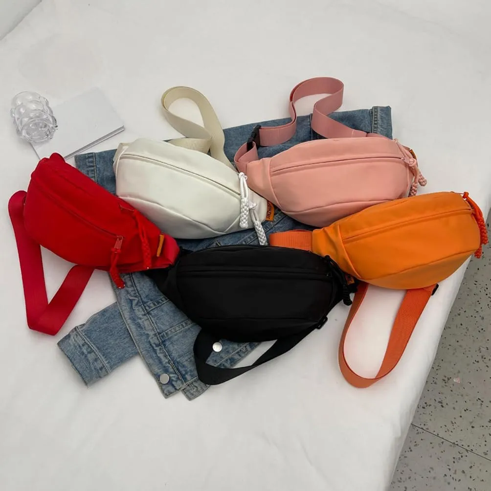 Waist Bag Fanny Pack for Men Women Cross Body Belt Bag with Adjustable Strap Running Hiking Travel Biking Red