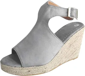 Wedge Sandals for Women Orthopedic Platform Wedge Sandals Summer Casual Beach Open Toe Espadrille Shoes Outdoor Walking Shoes Dressy Comfy Slip-On Ankle Buckle Sandal