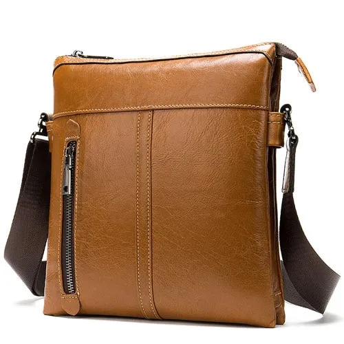 WESTAL Messenger Bag Men's Genuine Leather shoulder bag for men leather fashion Small Flap male Crossbody Bags handbags 1023