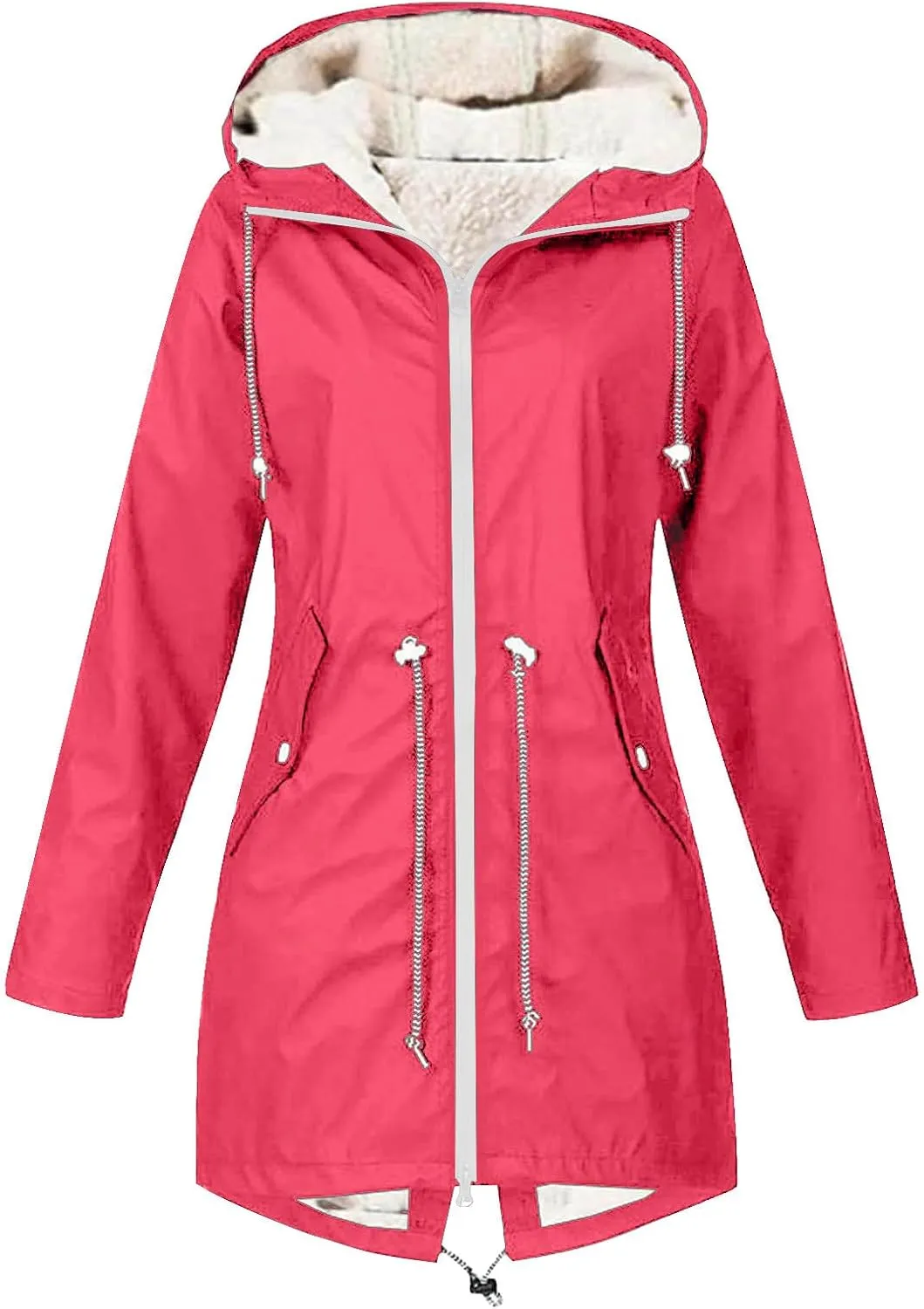 Windbreaker Jackets for Women Plus Size Winter Coats Sherpa Lined Parka Jacket Thicken Warm Outerwear with Pockets