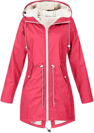 Windbreaker Jackets for Women Plus Size Winter Coats Sherpa Lined Parka Jacket Thicken Warm Outerwear with Pockets