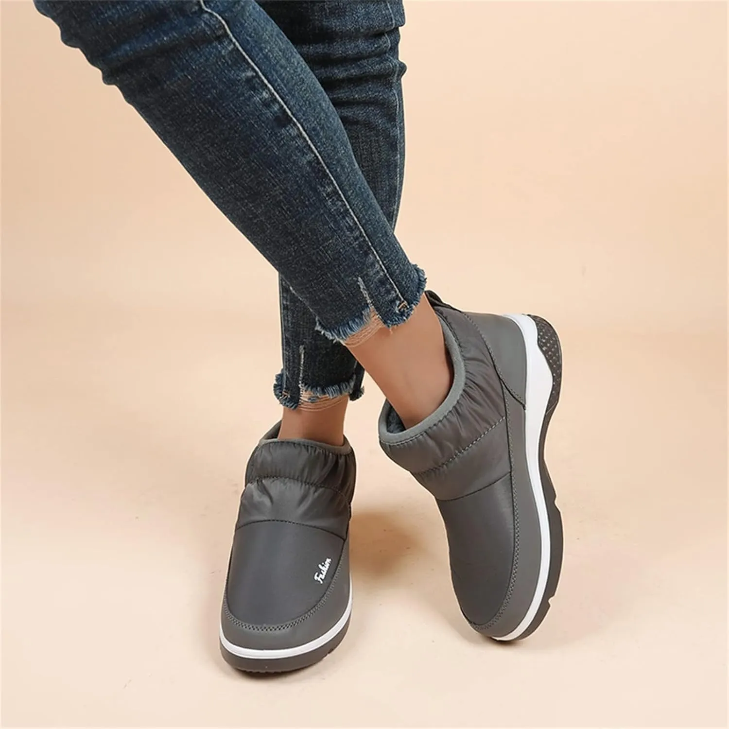 Winter Boots for Women Wide Width Non Slip Winter Boots for Women Waterproof Women Waterproof Winter Boots Tall Snow Boots for Women Botas De Invierno Para Mujer Negros De Piel