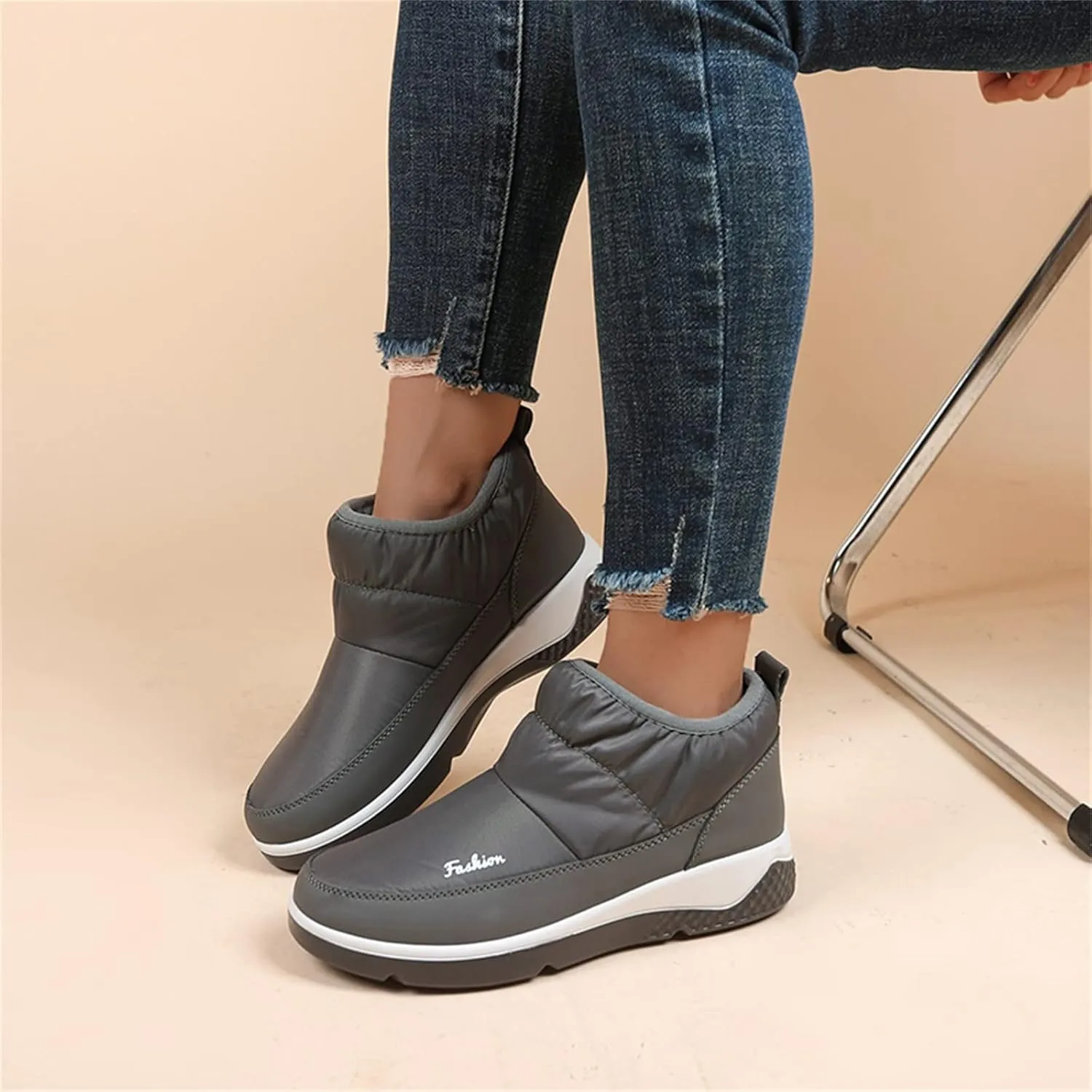 Winter Boots for Women Wide Width Non Slip Winter Boots for Women Waterproof Women Waterproof Winter Boots Tall Snow Boots for Women Botas De Invierno Para Mujer Negros De Piel