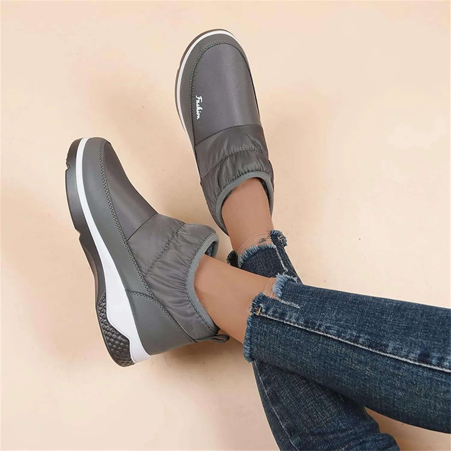 Winter Boots for Women Wide Width Non Slip Winter Boots for Women Waterproof Women Waterproof Winter Boots Tall Snow Boots for Women Botas De Invierno Para Mujer Negros De Piel