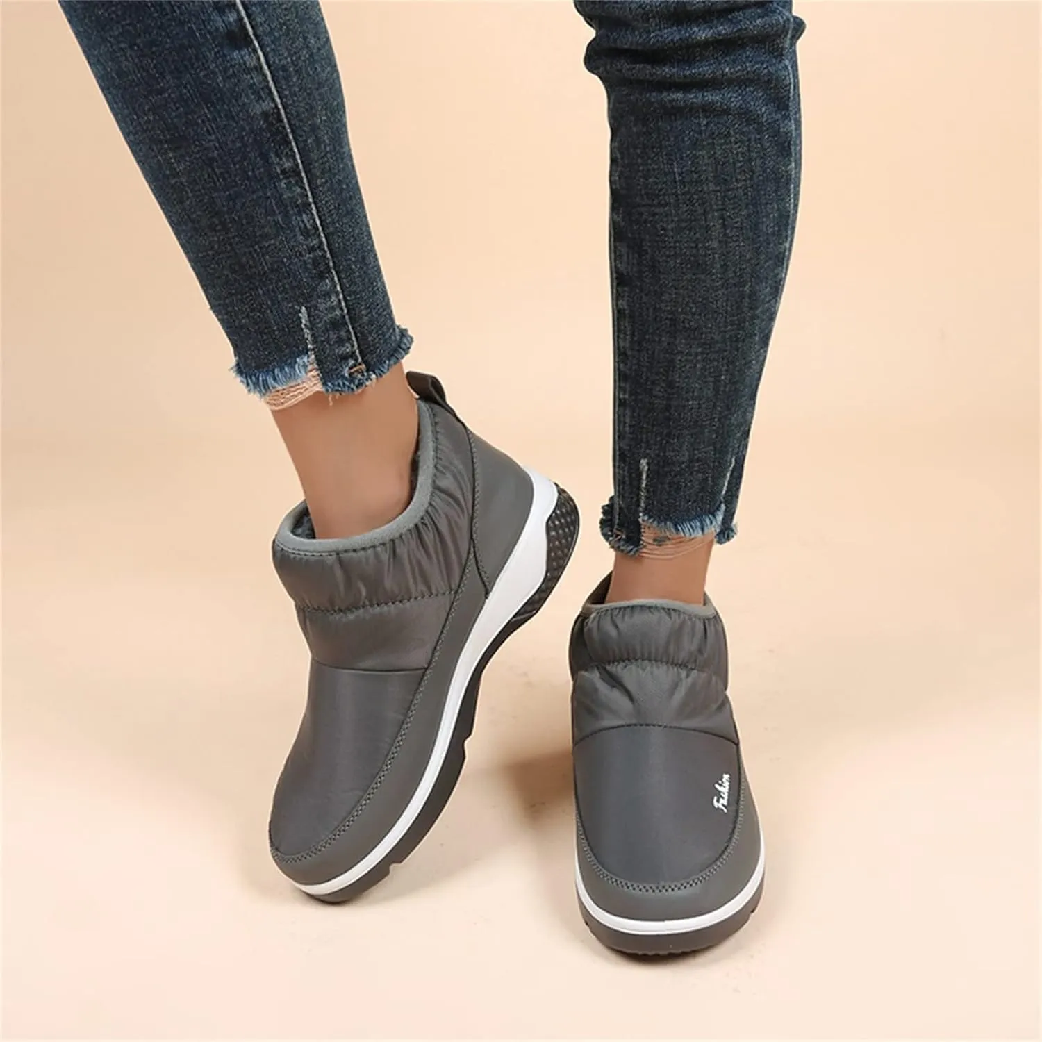 Winter Boots for Women Wide Width Non Slip Winter Boots for Women Waterproof Women Waterproof Winter Boots Tall Snow Boots for Women Botas De Invierno Para Mujer Negros De Piel