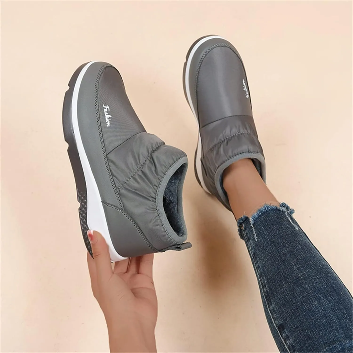 Winter Boots for Women Wide Width Non Slip Winter Boots for Women Waterproof Women Waterproof Winter Boots Tall Snow Boots for Women Botas De Invierno Para Mujer Negros De Piel