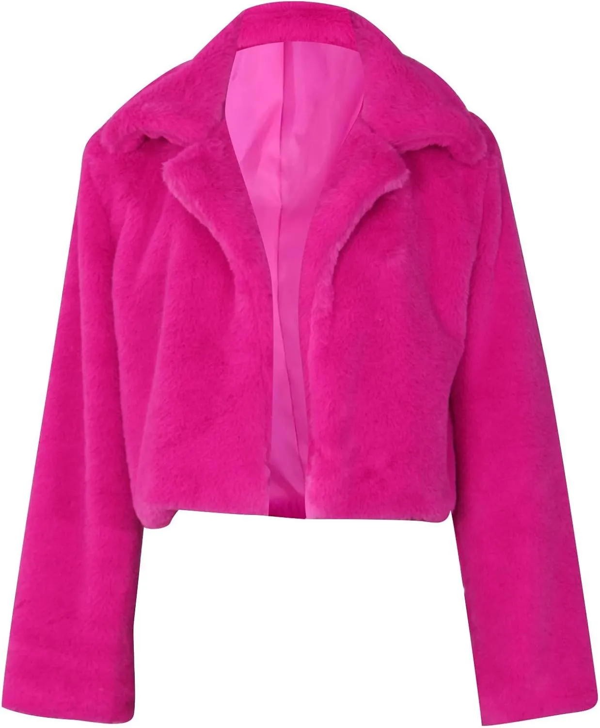 Winter Coats for Women Crop Fur Coat Fluffys Fleece Jacket Turn-Down Collar Faux Furs Tops Solid Sweater Warm Outwear
