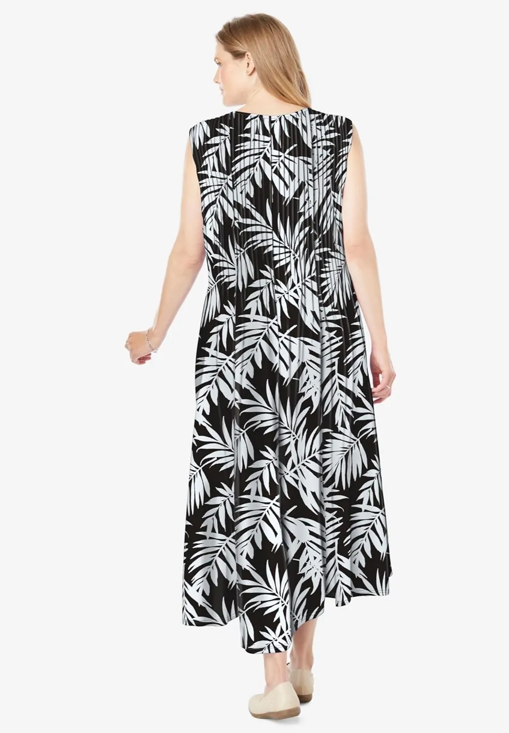 Woman Within Women's Plus Size Pintucked Sleeveless Dress