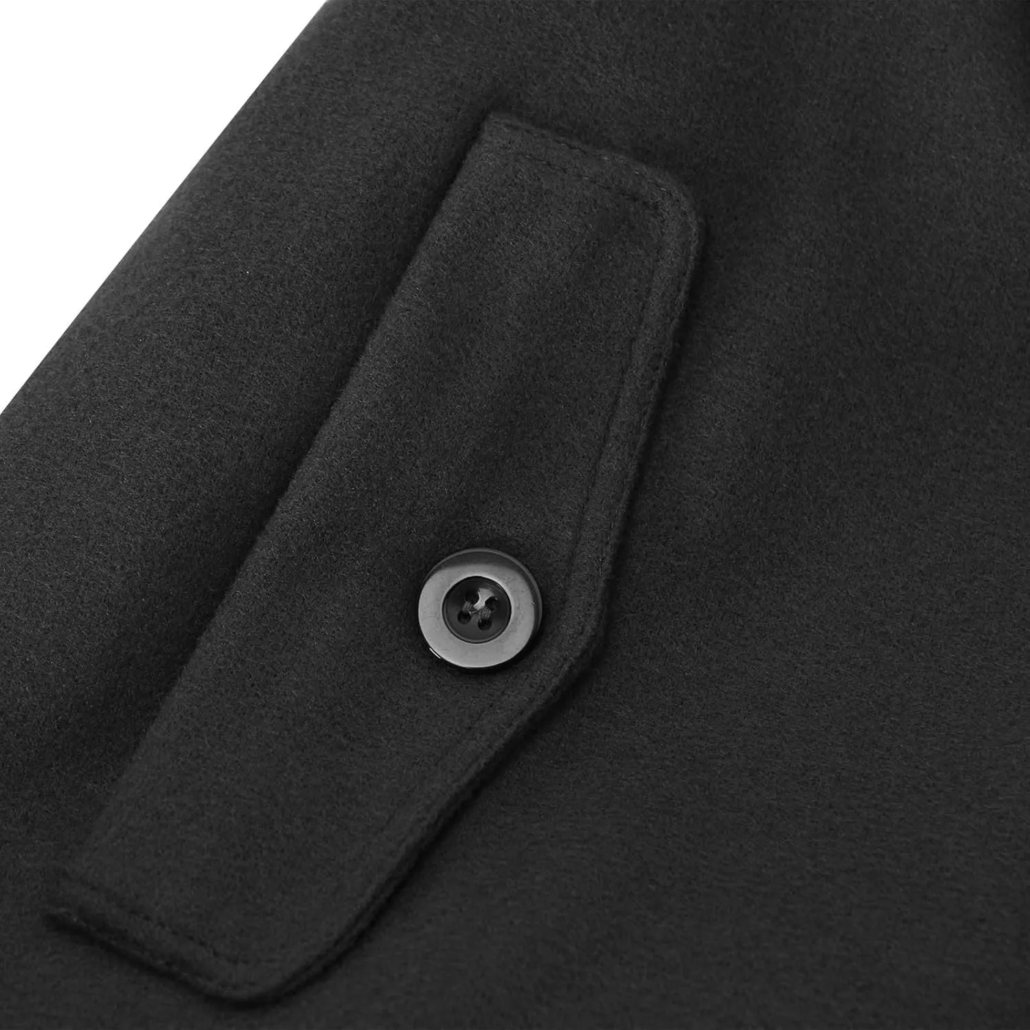 Women Single Breasted Long Trench Coat Windproof Classic Soft Slim Overcoat with Belt Wool Blend Warm Lapel Pea Coat