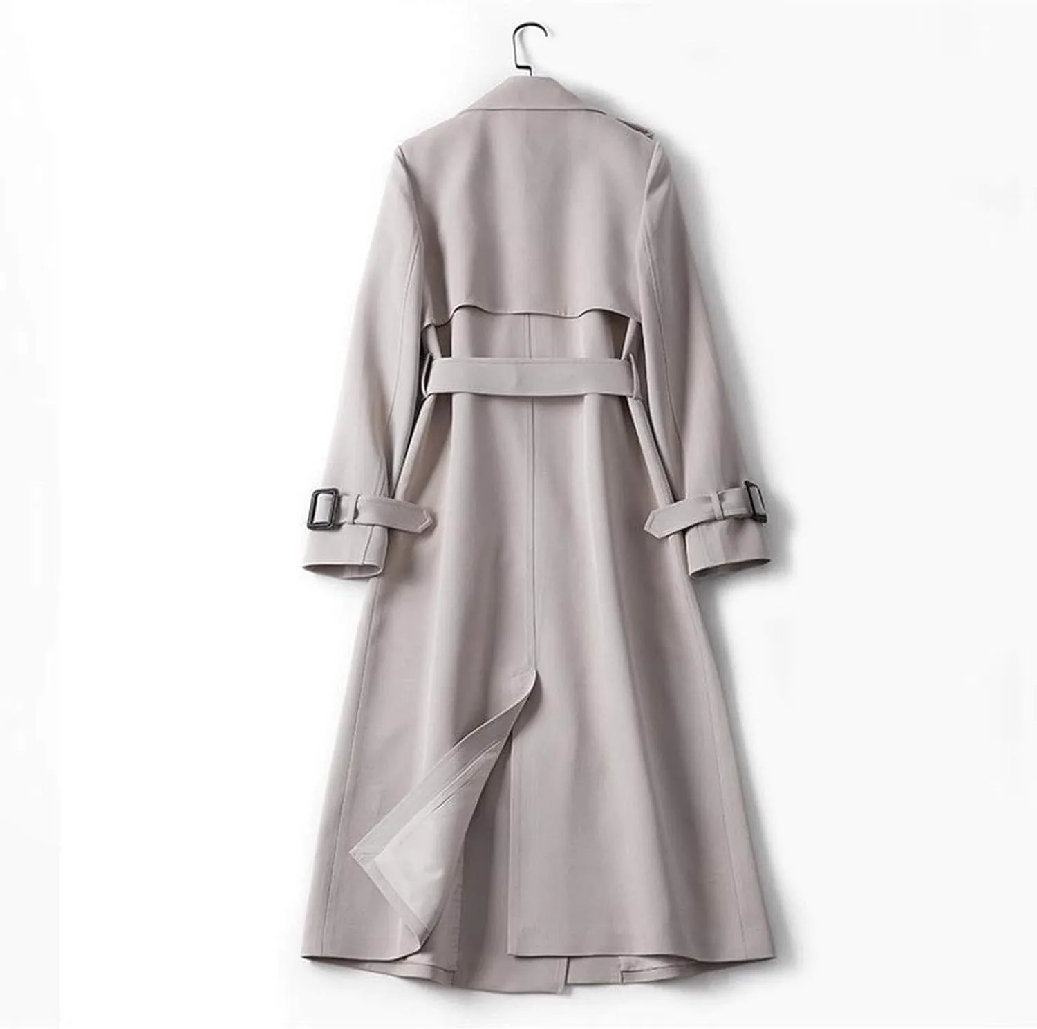 Women Trench Windbreaker Outerwear Fit Coat Solid Long Overcoat Slim Coat Plus Size Handsome Jackets Business Tops