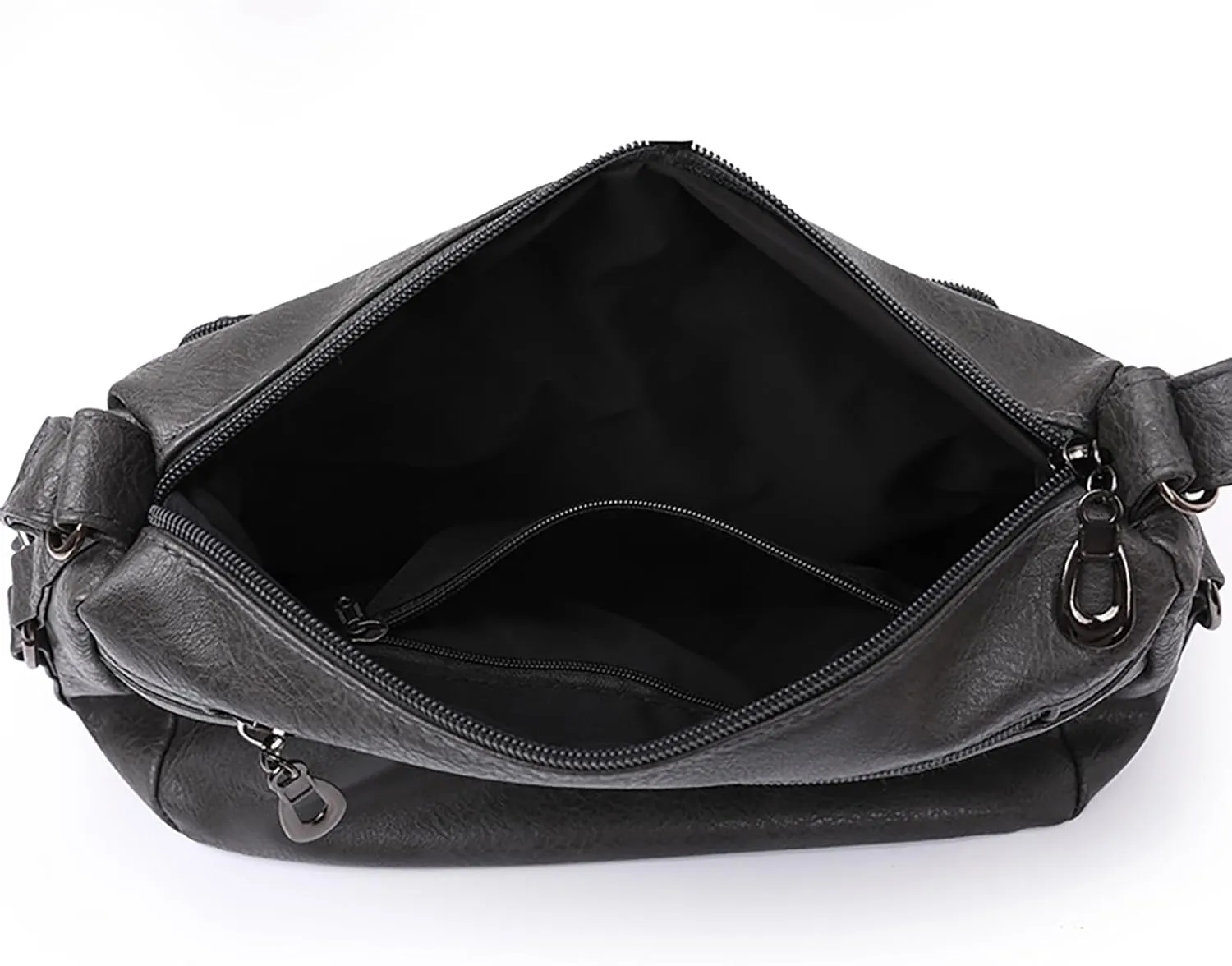 Women Vintage Soft Leather Water Proof Fashionable Crossbody Bag Classic Lightweight Pocket Canvas (Grey, One Size)